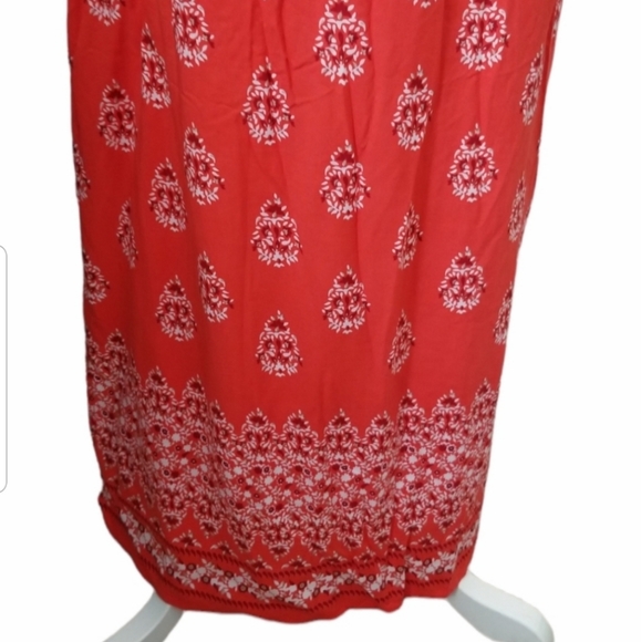 Boho Maxi Dress Floral Print Tie Belt with Side Slit Strapless Summer Dr… - Picture 6 of 12